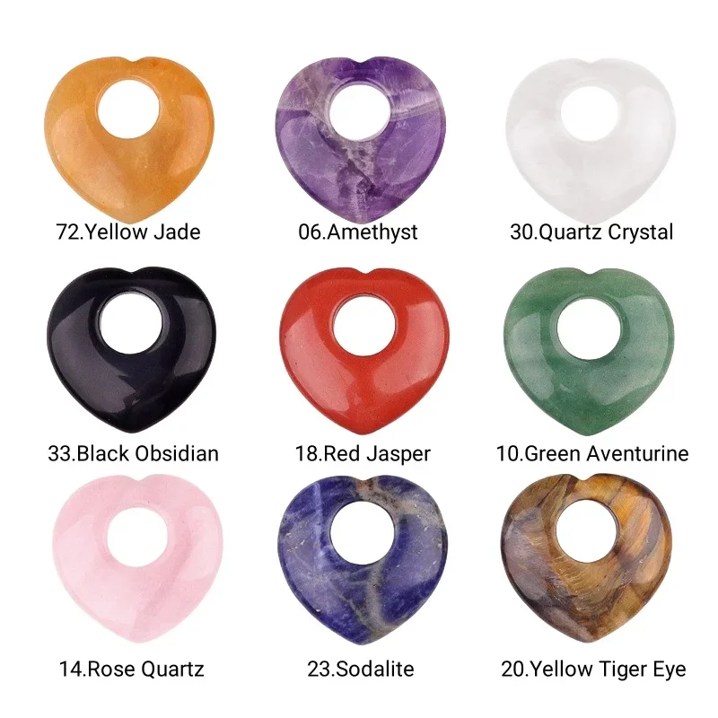 الطبيعية الأصفر اليشم القلب قلادة قابل للتعديل الملونة حبل للنساء الرجال شفاء شقرا كريستال حجر 40 مللي متر المعلقات مجوهرات #5