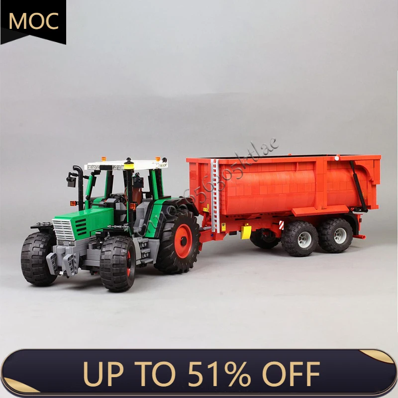 

MOC Customize City Engineering Exquisite Self Dumping Trailer Model DIY Technology Building Blocks Creative Toys Birthday Gifts
