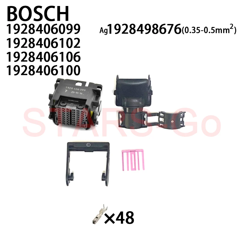 1/10SET 1928406099 1928406102 1928406106 1928406100 1928498676 1928498677 48Pin BOSCH Engine Computer Board Connector ECU Plug