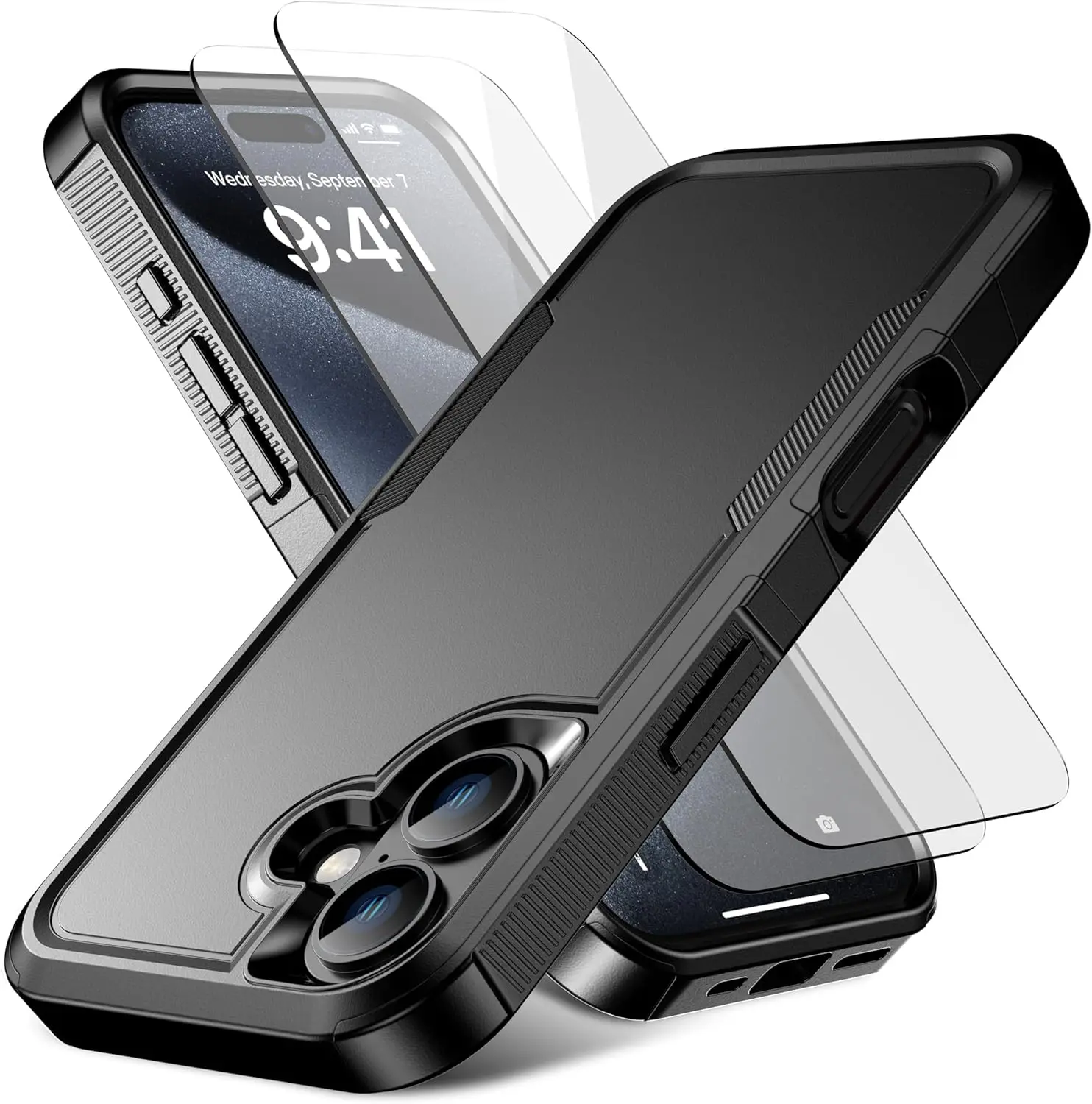 

Shockproof Slim Phone Case for iPhone 17 6.3 Inch, Black - Durable Protection with Non-Slip Grip