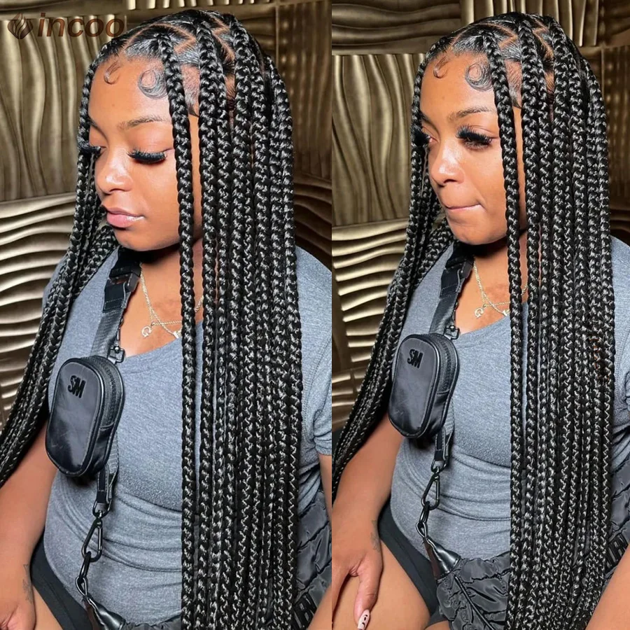 Braided Wigs For Black Women Synthetic Lace Front Wig Braided Wigs Knotless Box Braids Wig Full Lace Front Cornrow Braided Wigs