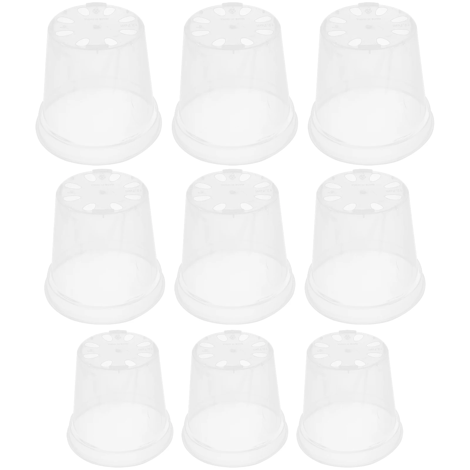 

9pcs Transparent Flower Pots Set Plastic Planters Orchid Flowerpots Indoor Plants Decorative Durable Lightweight Garden Balcony