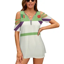 Infinity And Your Mom Women Zipper Sexy Printed Vintage T Shirts Tops Full Print T-Shirt Buzz Lightyear Bound Simple Minimal