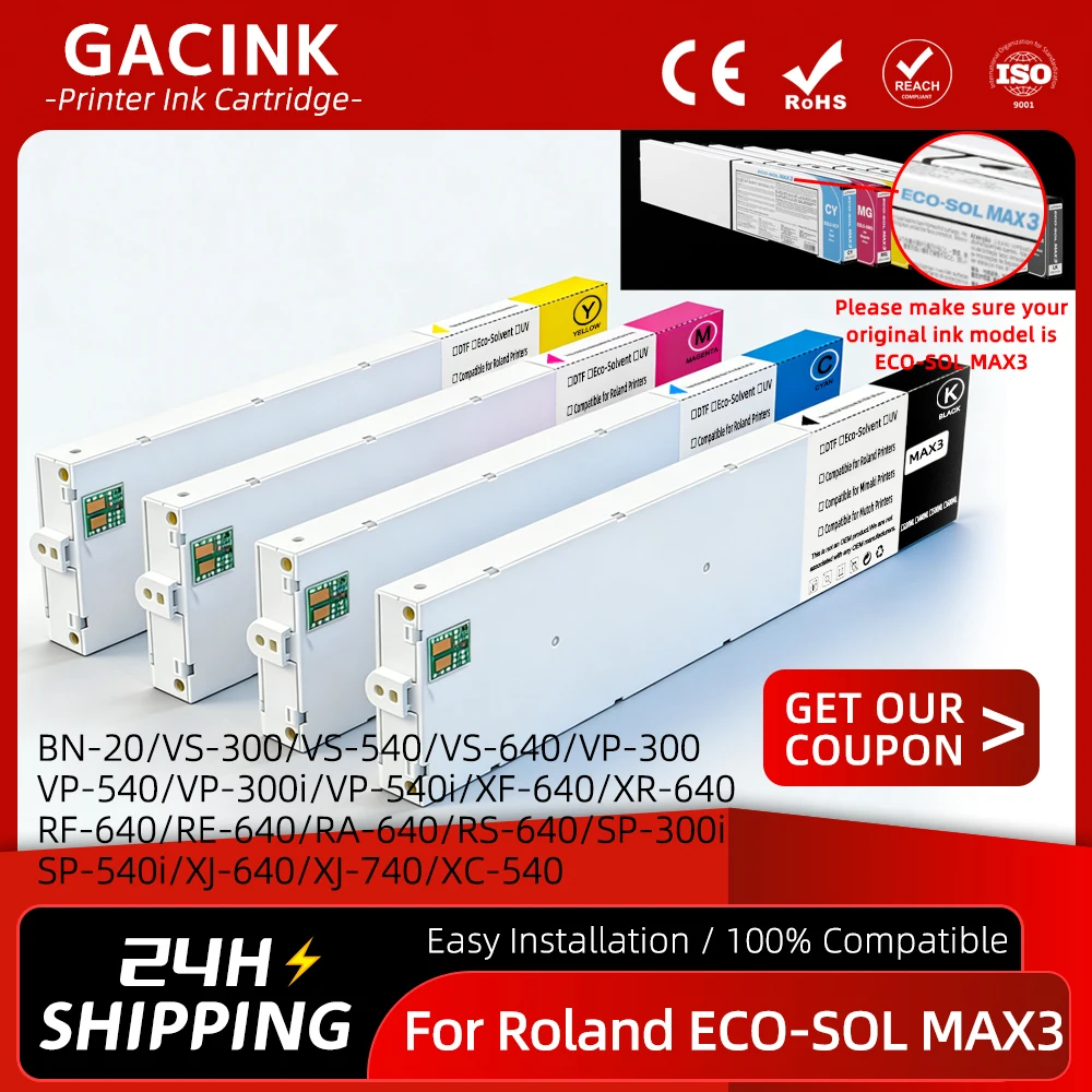 For Roland ECO-SOL MAX3 ESL5 Ink Cartridge For BN‑20 VS‑300 VS‑540 VS‑640 RF‑640 RE‑640 RA‑640 RS‑640 XJ‑640 XJ‑740 VP‑540