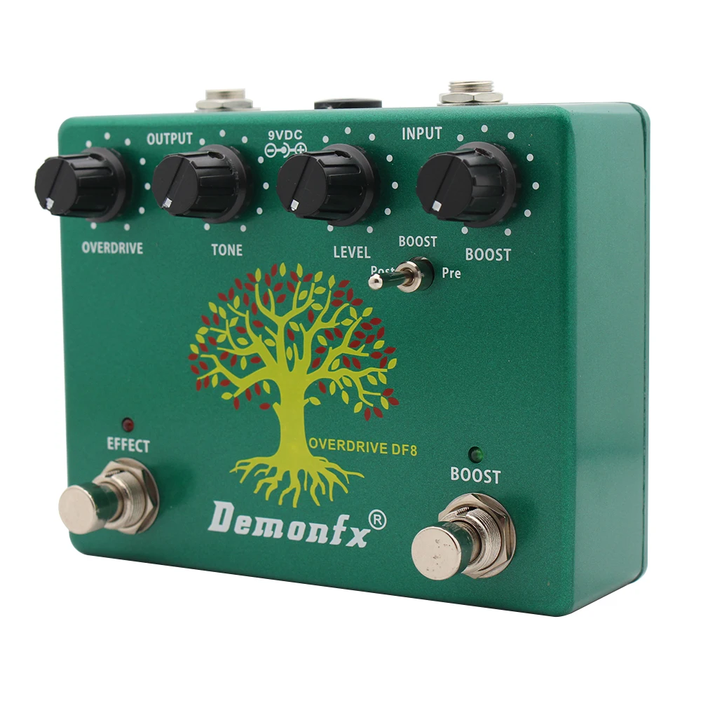 Demonfx-Electric Guitar Effect Pedal, DF8 Overdrive, Tube Overdrive, True Buypass, TS808, 2 in 1, New