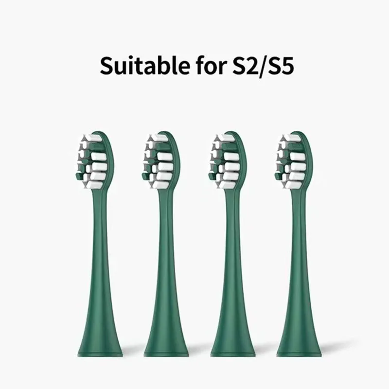 SEAGO-전동 칫솔 헤드 교체 브러시, SG986/SG987/S2/SX/S5 잇몸 건강 미백 브러시 헤드 호환 4 피스