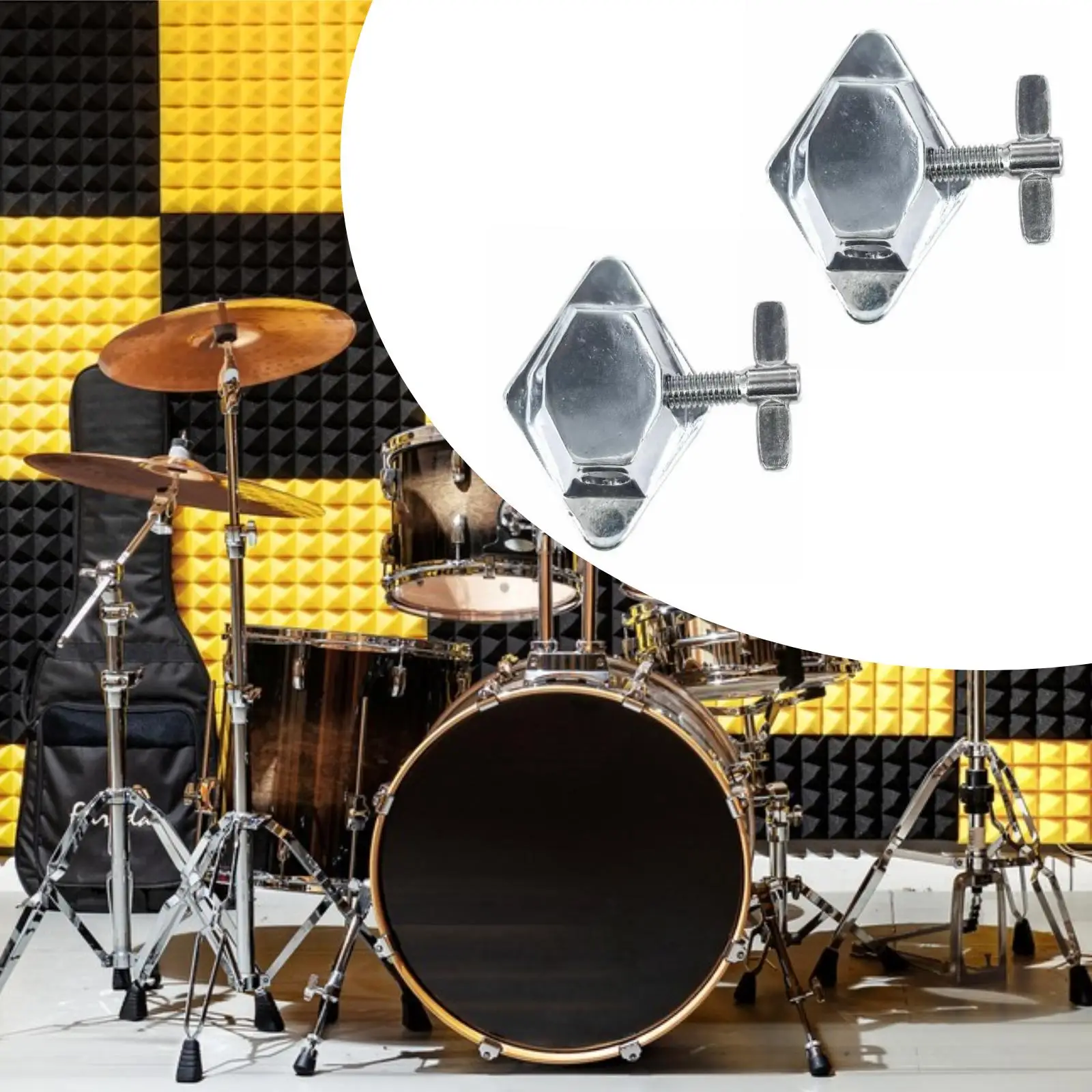 Silver Aluminum Floor Tom Leg Clamp Holder Base Plate Practical Drum Set Part for Professional Drums