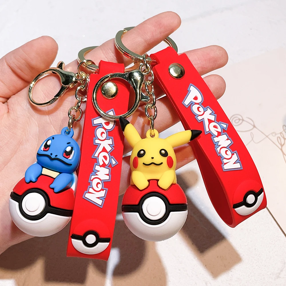 Pokemon Pikachu Cute Doll Pendant Cartoon Action Figure Eevee Psyduck Rowlet Fashion Keychain Bag Keyring Pendant Birthday Gifts