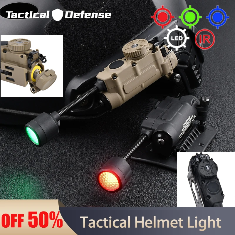 Tactic Helmet Light Green Red Blue IR Helmet Lamp Energy Saving Hunting 4 Modes SIDEWIDER STALK Hunting Flashlight