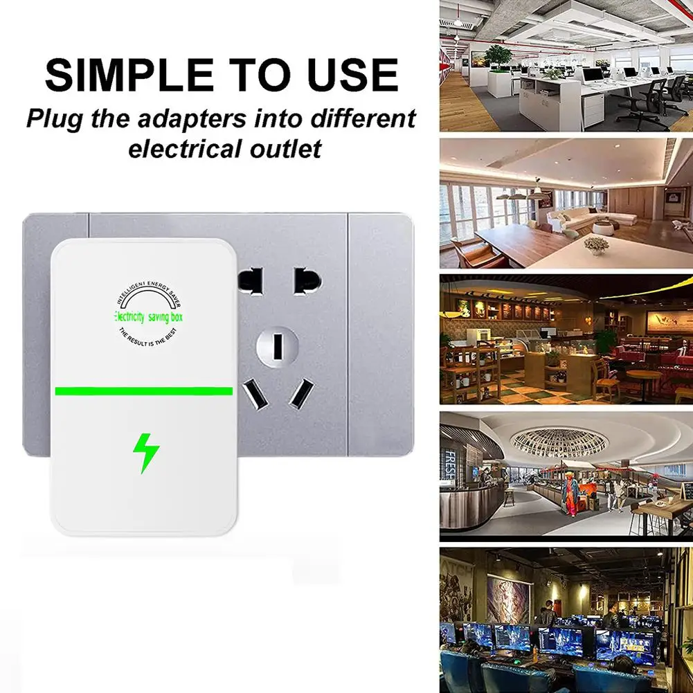 Square 90-250V 28000W EU/UK/US Plug Household Smart Safe Power Saver Energy Economist Electric 50-60HZ Energy Saving Box Device