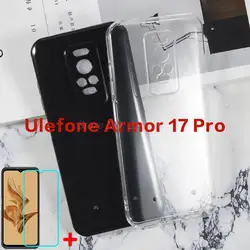 2in1 Tempered Glass For Ulefone Armor 17 Pro Case Silicone Soft TPU Transparent Phone Cover For Ulefone Armor 17 Pro Funda Coque