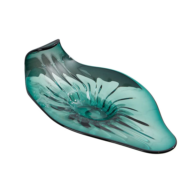 European hotel front desk ornaments lobby decoration gradual change glass fruit plate light luxury sales office decoration