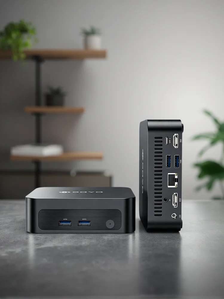 SOYO Mini-PC Y5 AIR Intel Core i5 4. Generation 8GB RAM 128GB SSD Windows 11 Pro Mini-Desktop-Computer WLAN BT4.2 Dual HDMI Display Heim- und Büro-Mini-Computer Business-Mini-PC Energiesparender