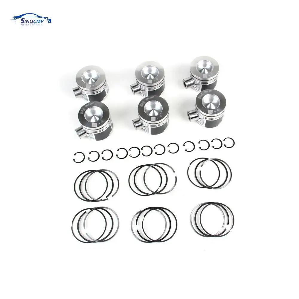 

6 Set Pistons Rings Kit Φ83.01mm Φ30mm For VW Phaeton Touareg Audi A4 A6 A7 A8 Q5 Q7 3.0 TDI Diesel 059107065DF 059198151N