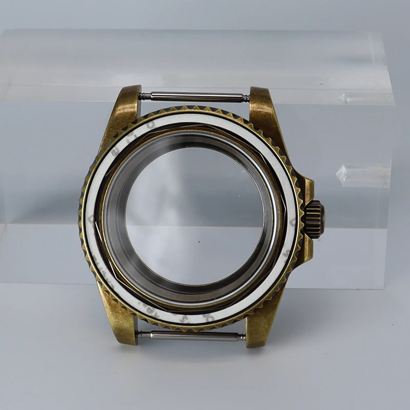 حافظة ساعة NH35 برونزية 40 مللي متر مع كريستال الياقوت مقاومة للماء لحركة GMT SUB Seiko NH34 NH35 NH36 NH38 4R36 120 نقرات