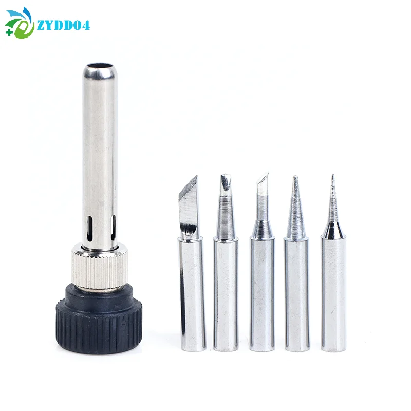 

●For ESD 852D 936 937D 898D 907 HAKKO Iron Tip Cannula Casing And 5 X Solder Iron Tips Soldering Station Iron Handle Adapter