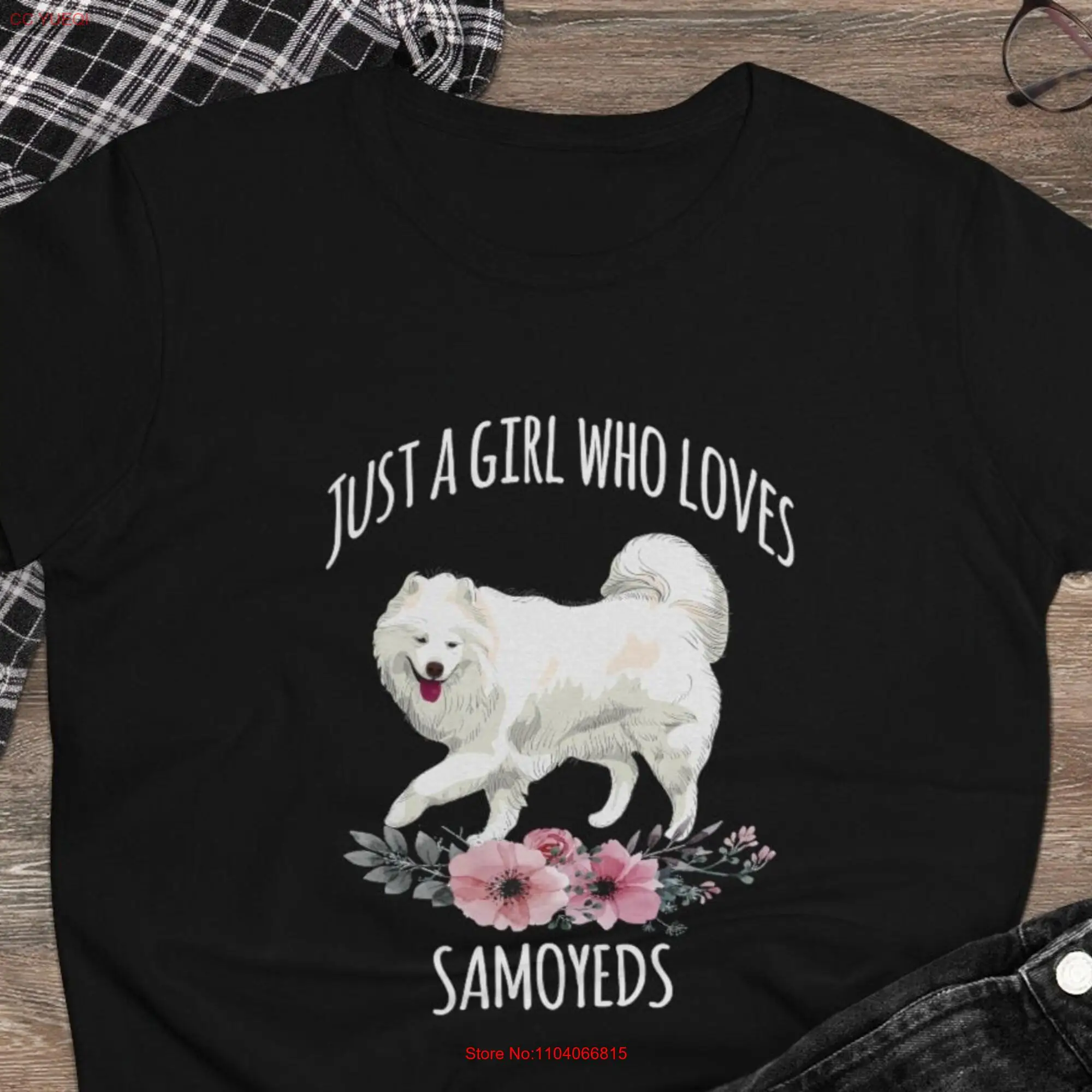 Футболка с надписью «Just a Girl who loves Samoyeds Samoyed Lover»