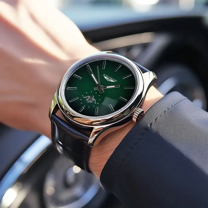 ساعة كوارتز رجال الأعمال الفاخرة مقاوم للماء حزام من الجلد العلامة التجارية الأعلى ساعة اليد وسيم ساعة رجالية للأعمال 2025 جديد