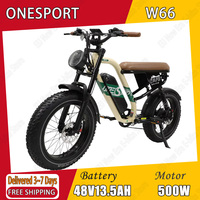 ONESPORT W66 E-bike 500W Powerful Motor 48V13.5AH Battery Mountain Electric Bike 20*4.0 Inch Tire Motorcycle Electric Bicycle