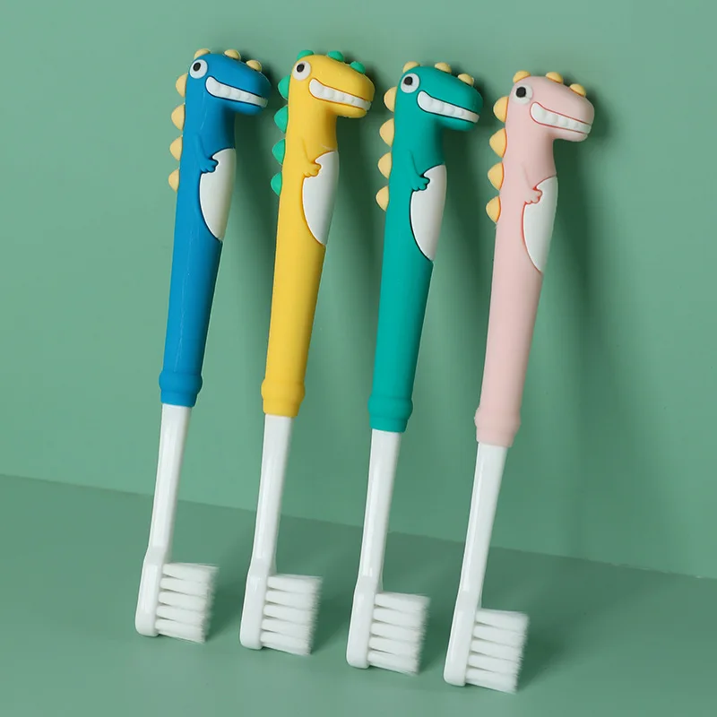 1pc Kids Cute Cartoon Dinosaur Toothbrushes Children Dental Care Ultra Soft Baby Children Toothbrush for 3-12 Years Old