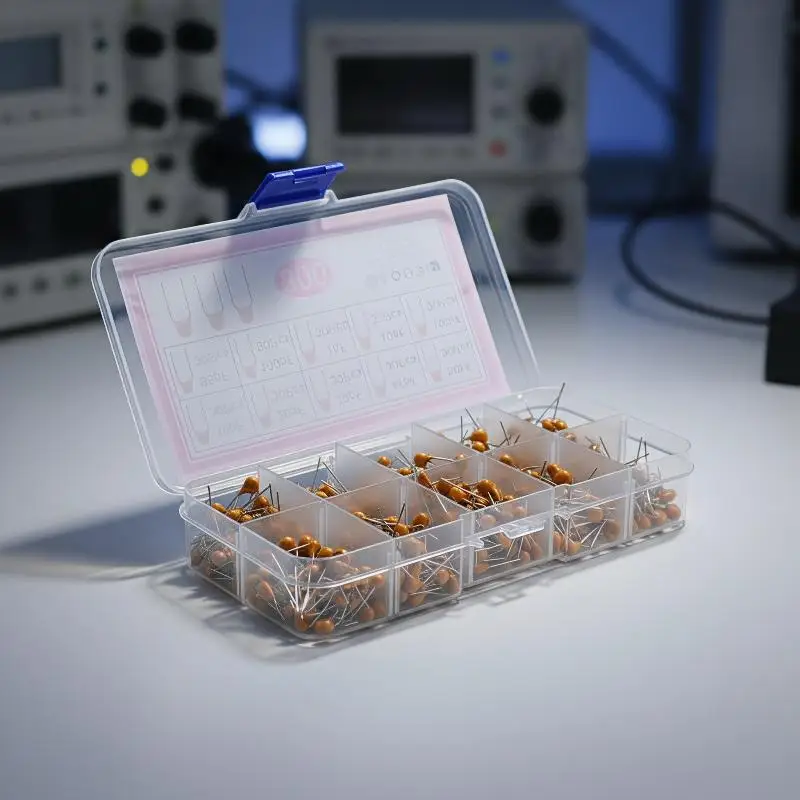 300Pcs Electronic Ceramic Capacitor Assortment Kit 10PF-100NF for Breadboard Circuit DIY Build & Repairs