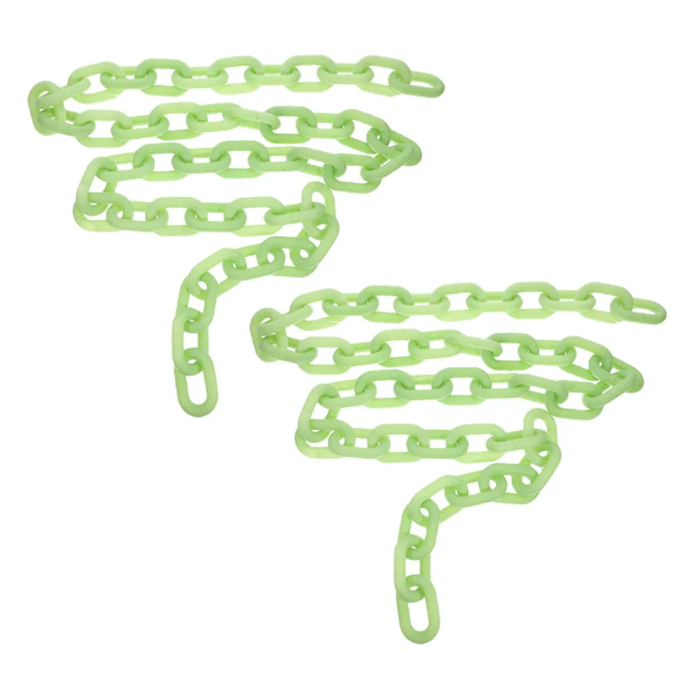 

2 шт. светящиеся пластиковые цепочки, светящиеся в темноте, реалистичный дизайн для украшения вечеринки на Хэллоуин, реквизит для дома с привидениями, многоразовые.