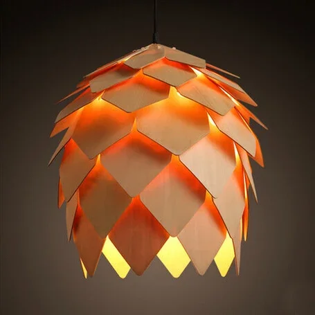 Multilayer Pine Cone Chandelier Nordic Solid Wooden Pendant Lamp Dining Table Restaurant Home Decoration Lighitng Fixture