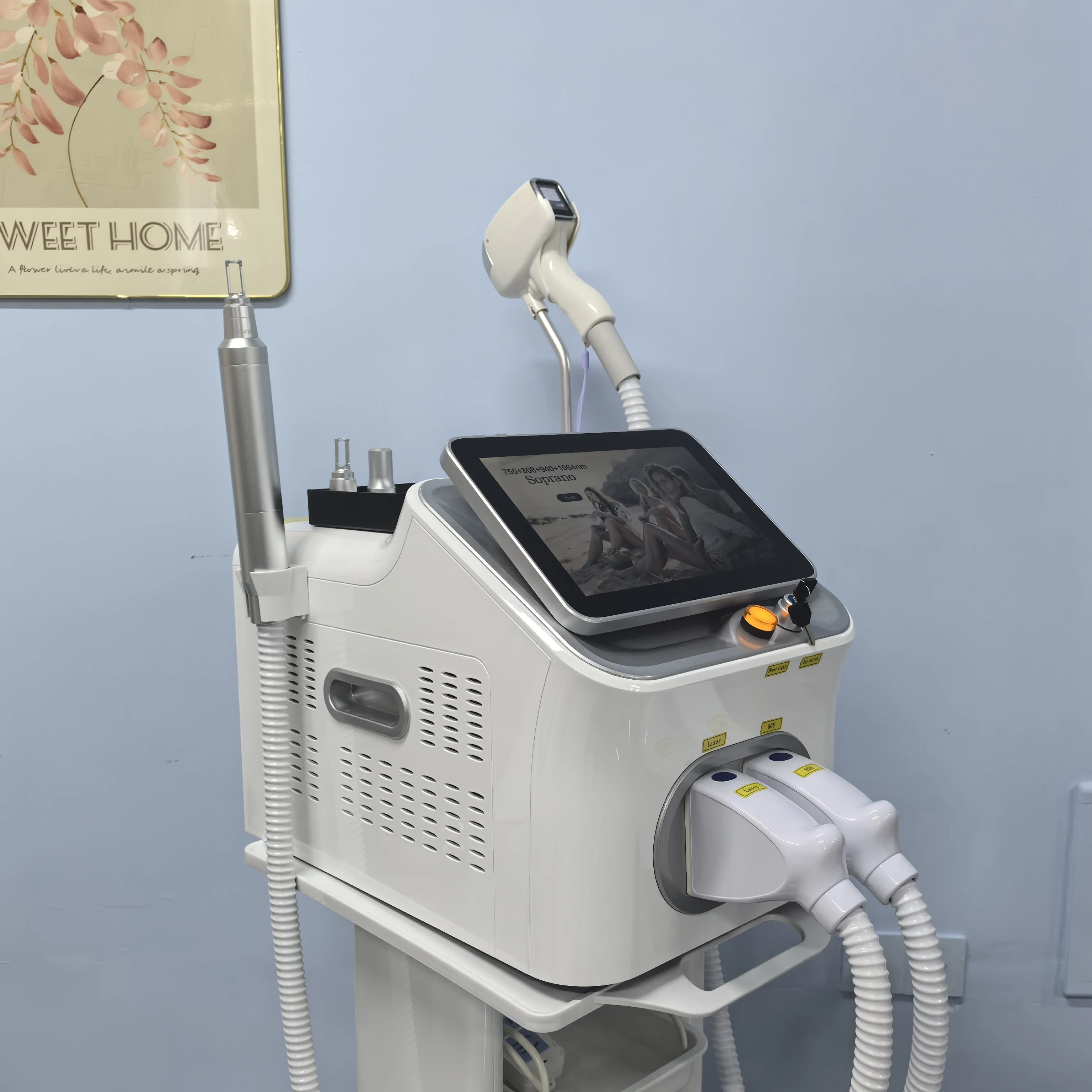 Professional FAC 2-in-1 Diode Laser Hair Removal Machine 5000W Pico Qswitch ND YAG 4 Waves 808NM for Tattoo Removal
