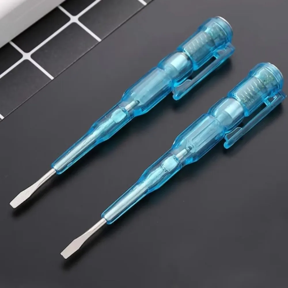 Тестер-напряжения-100-500В-портативная-отвертка-с-плоским-наконечником-многофункциональный-простой-в-использовании-детектор-напряжения-для-электрических-испытаний