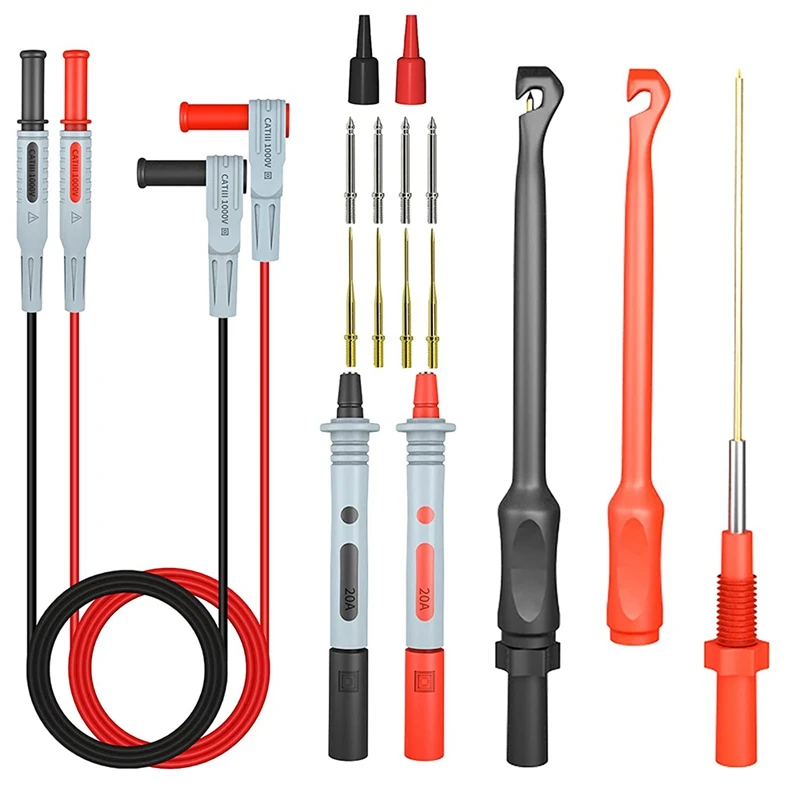 

Multimeter Automotive Test Leads Kit With Wire Piercing Clip Puncture Probes 4Mm Banana Plug Extension Test Cable Set