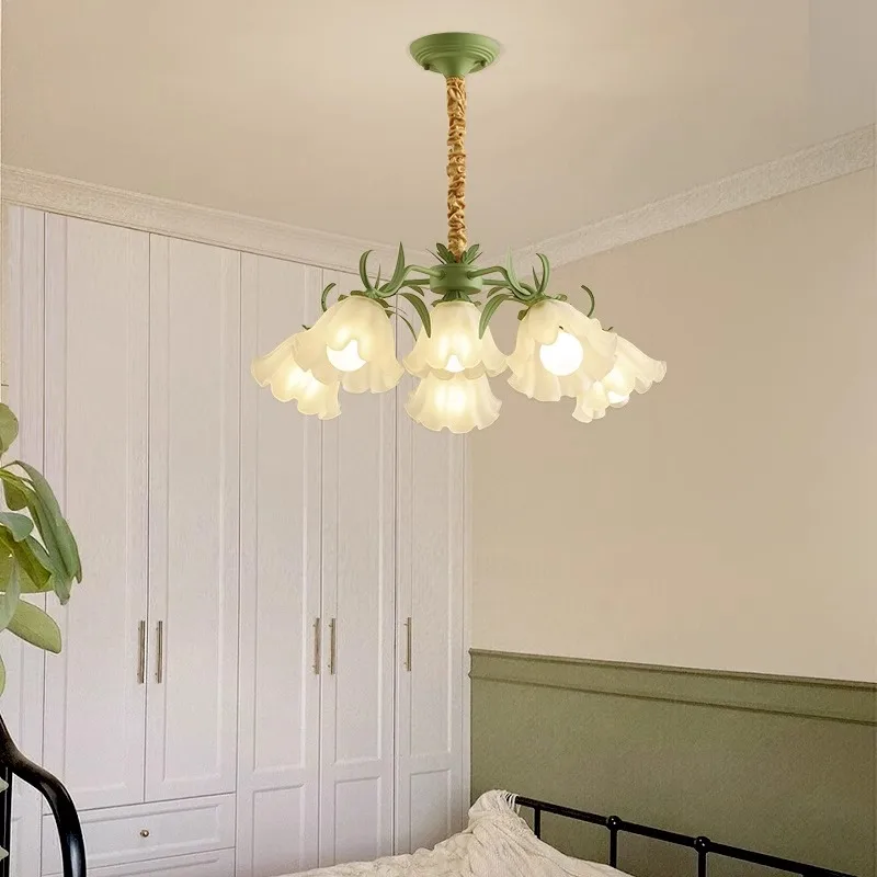 Special Promotions!modern led white Flower glass suspended ceiling light Chandelier,lustre Child room,Bedroom decorations,D80cm