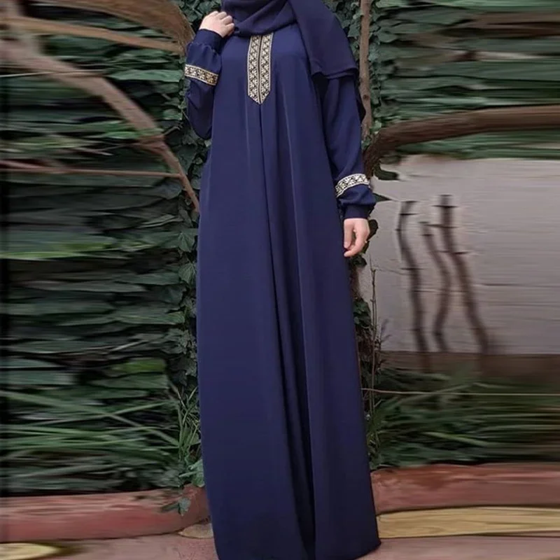 Arab Muslim Abaya Dress Women Modest Kimono Print  Moroccan Kaftan Islam Maxi Dresses Islamic Clothing