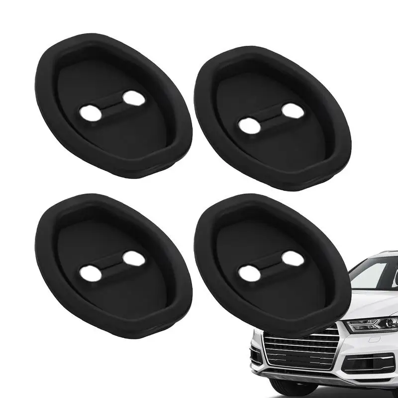 4pcs Car Door Closing Shockproof Silicone Cushion Mute Shock Absorber Protective Covers Car Door Latch Accessories