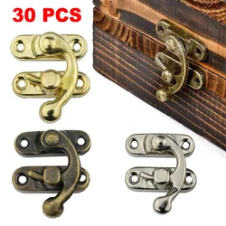 30pcs Antique Bronze Iron Padlock Hasp Hook Lock For Mini Jewelry Wooden Box With Screws Furniture Hardware