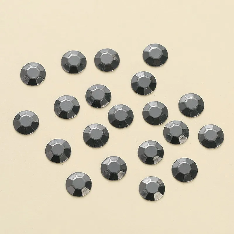 Gray Rhinestuds 2MM 3MM 4MM Hot Fix Studs Garment Iron On Rhinestone Round Flatback Nail Gems 144Pcs Glitter Decoration