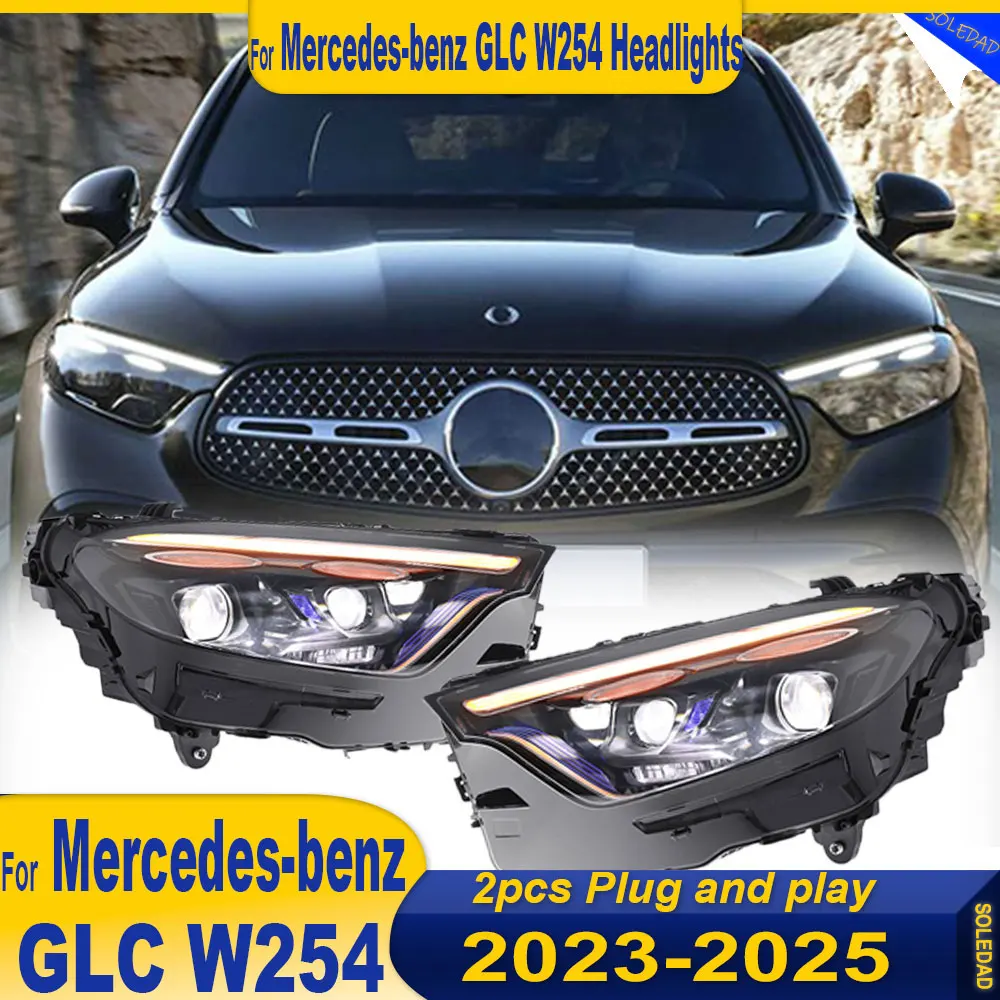 Car Headlights For Mercedes-benz GLC W254 2023 2024 2025 LED Headlight LED DRL Projector Lens Dynamic Auto Accessories 2pcs