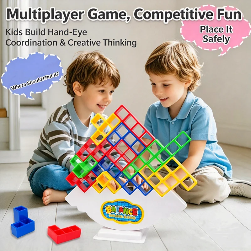 Control Swing Stacking Music, Block Block Puzzle Toys, Stacking Height Balance Multiplayer Interactive Desktop Games