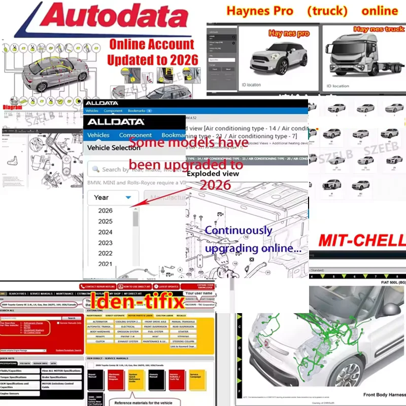 

2026 Online Account for Alldata Car Data Diagram wholedata Car Repair Softwar for Workshop Hay-nes pro Support Mobile/PC