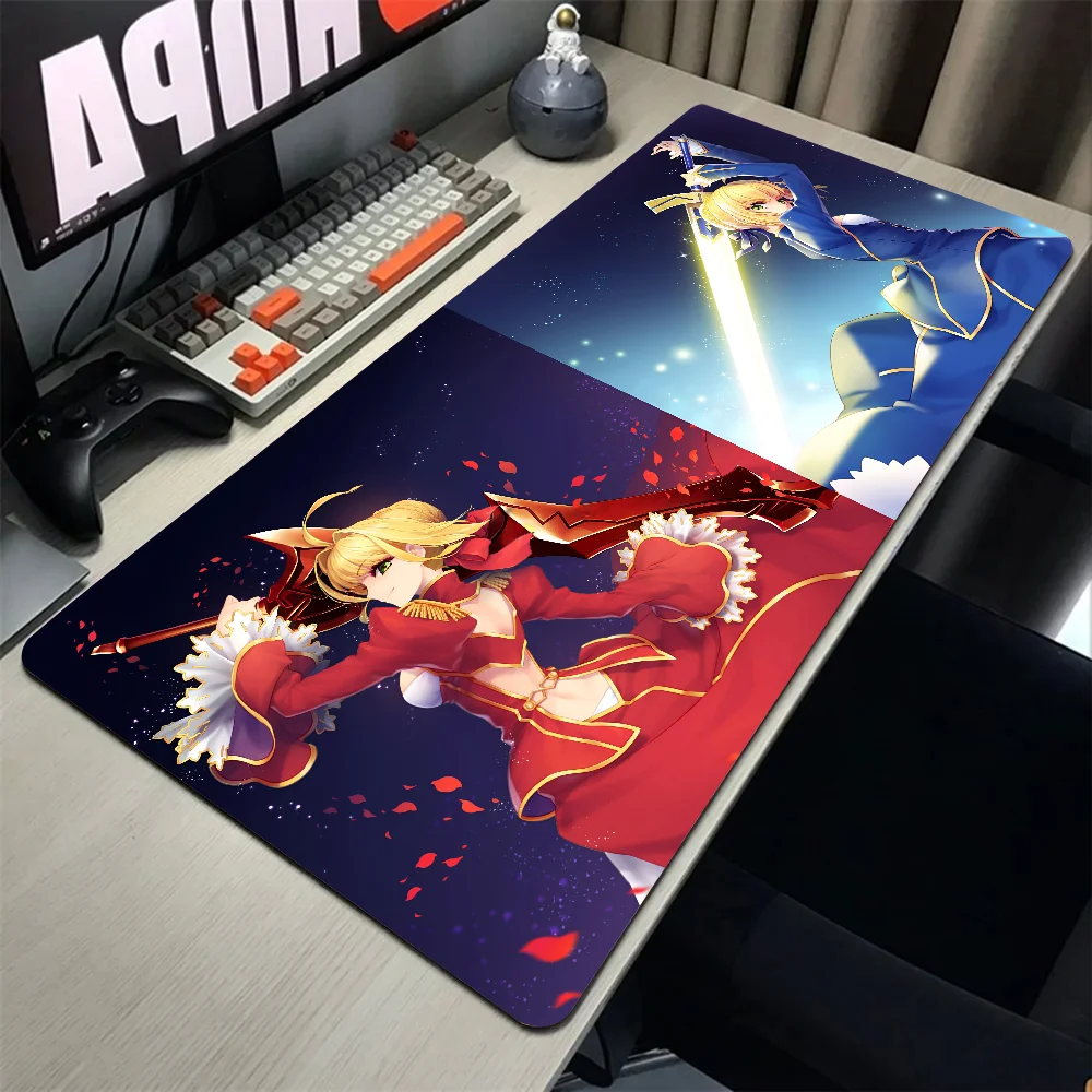 Anime Girl S-Saber Mousepad com Pad, Stitch Padding Mat, Acessórios para Jogos, Prime Gaming, XXL