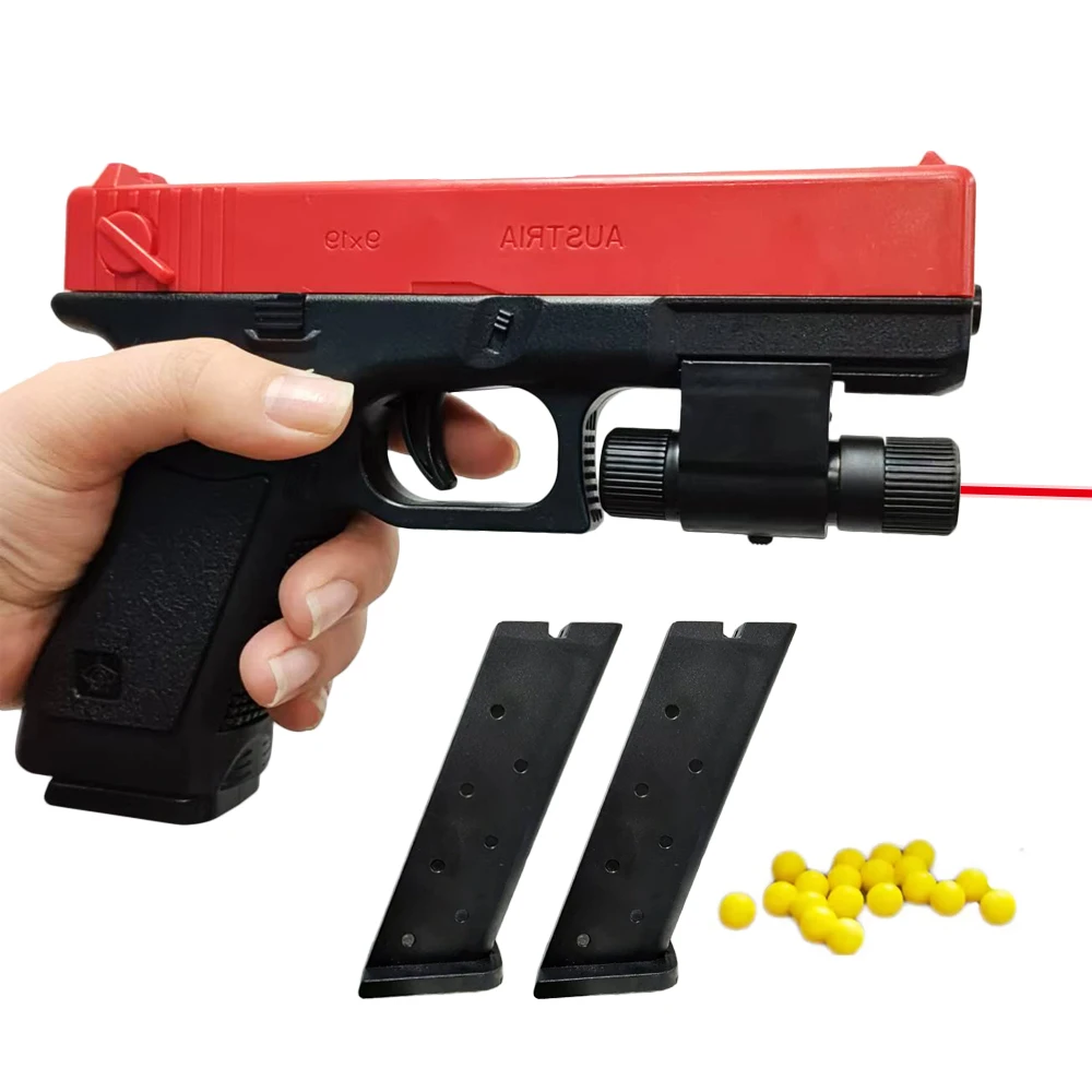 Manual g17 brinquedos arma menor revista balas macias pistola airsoft para meninos esportes ao ar livre blaster meninos presente