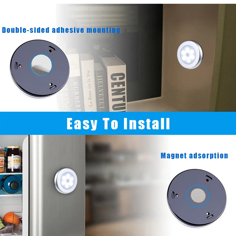 6LED PIR Motion Sensor Night Light LED Human Body Induction Wireless Detector Automatic Light On / Off For Home Bedside Lighting