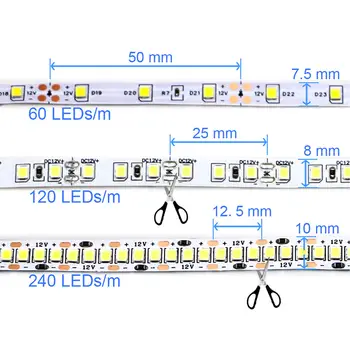 2835 5M 300 600 1200LEDs LED páska DC12V 24V 120LEDs/m Domácí vodotěsná IP65 lampová páska flexibilní a řezatelná měkká lampová lišta 10 nejlepší prodej LED pásek 2835 2b6c - №7