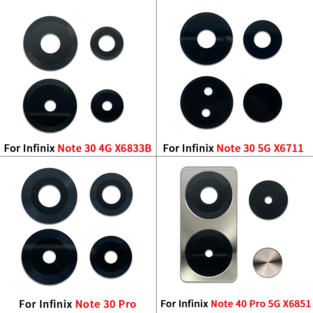 Rear Camera lens For Infinix Note 30 4G 5G 40 Pro 5G X6833B X6832 X6851 Back camera glass with Sticker replacement parts