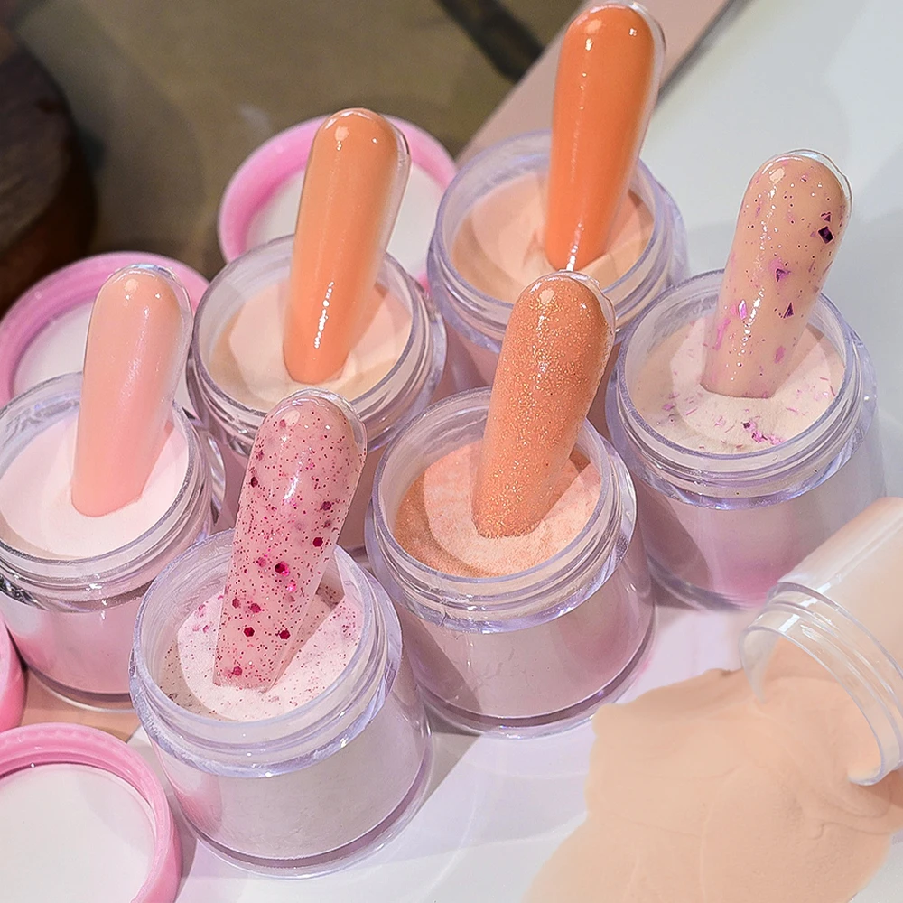 

5/6/7Jar Nude Pink Orange Glitter Nail Dipping Acrylic Powder Professional EMA Mixed Nail Crystal Powder for DIY Manicure Salon*