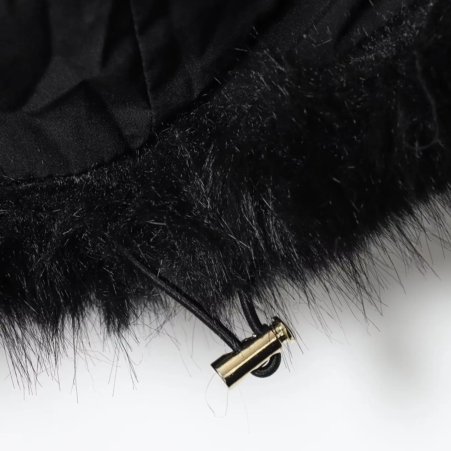 KASLEAD Neuer faionable Damen-Jahet-Mantel mit Hut, Kunstfell, lang, Swe, Reißverschluss, Polyesterfaser, normale Länge