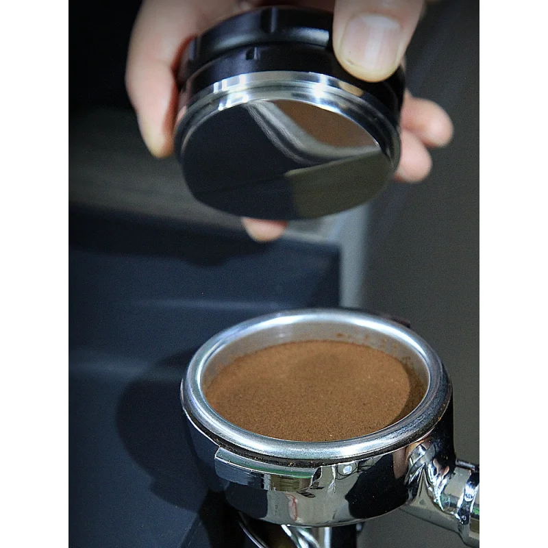 For professional-grade single-leaf coffee powder maker, 58.55mm titanium-coated stainless steel base, universal
