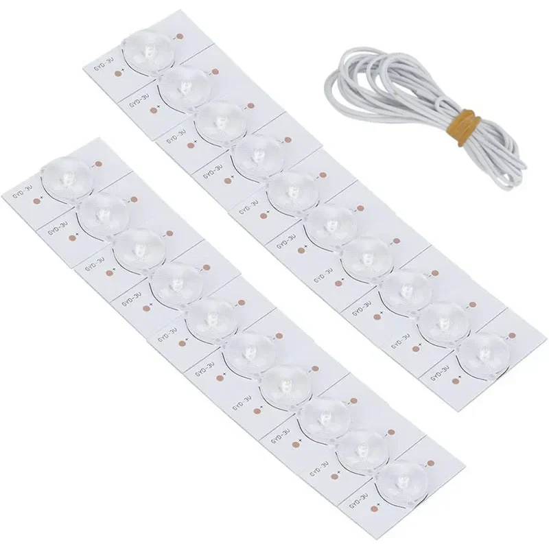 20pcs SMD LED Lens Board Lamp Beads with Fiberglass Lens 3V Cable for LED TV Repair