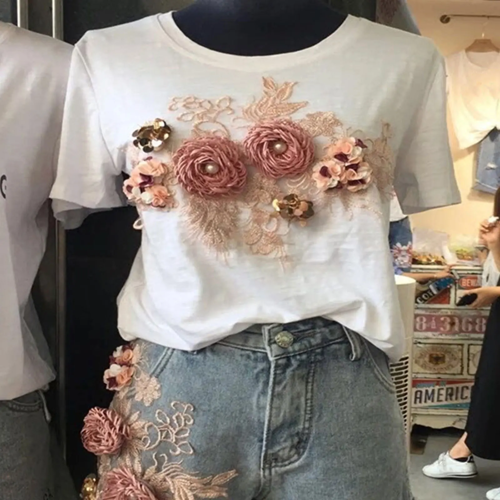 

Floral Sewing Patches For Clothes Colorful Iron On Embroidery Appliques Women Jean Shirt Bag Hat Decor Craft