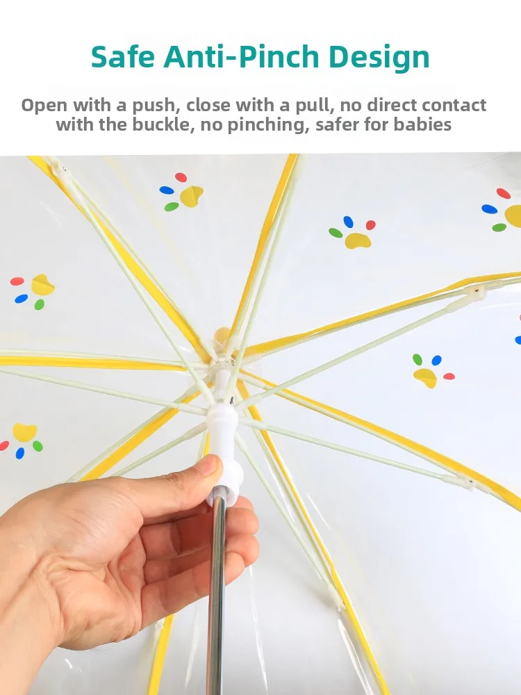 

Детский зонт с длинной ручкой, легкий зонт с рисунком динозавра, детский школьный зонт, студенческий прозрачный зонт от дождя...