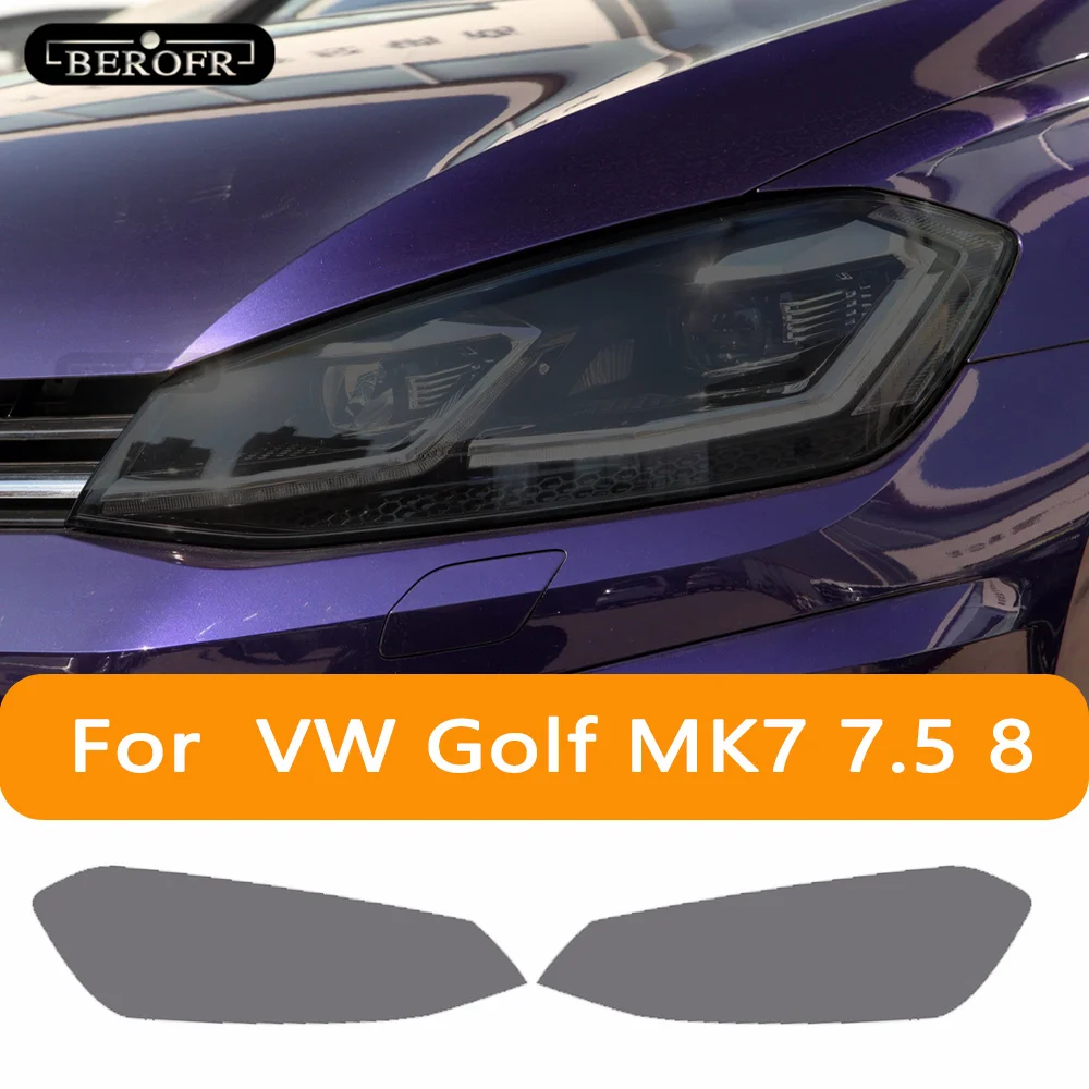 

Car Headlight Tint Black Protective Film Taillight Transparent TPU Sticker For Volkswagen VW Golf 7 8 MK7 12-19 Accessories 2pcs